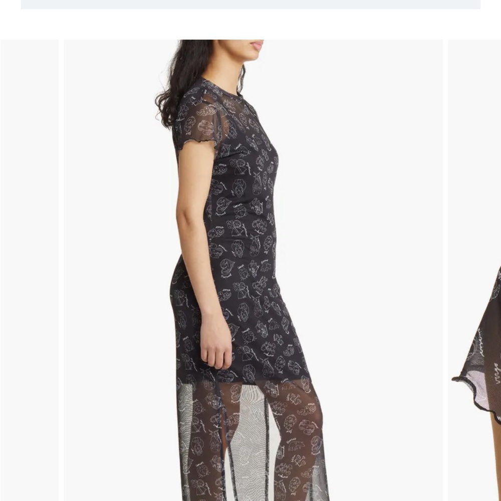 Dressed in LALA Black Mesh Zodiac  Dress